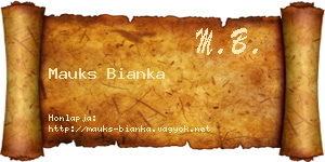 Mauks Bianka névjegykártya
